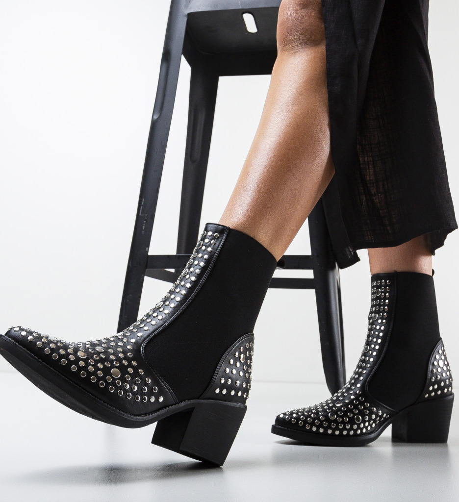 Botine Farley Negre - Eleganță și Confort - imagine 2