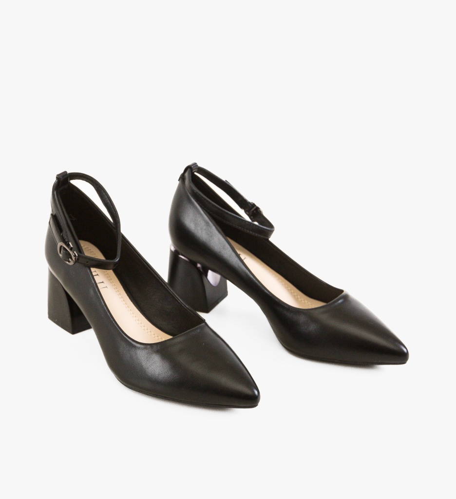 Pantofi Sakre Negri Eleganți cu Toc - imagine 7