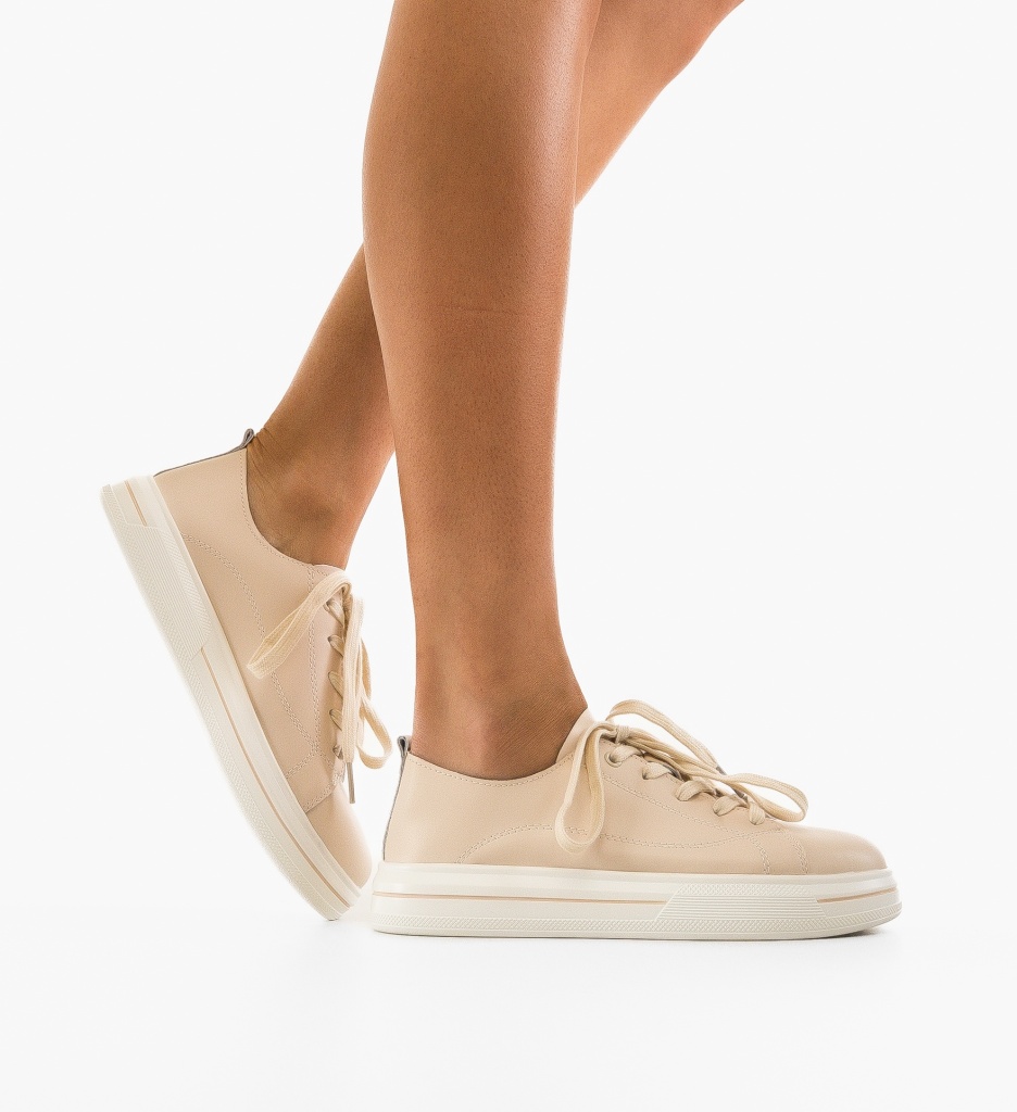 Sneakers Dama Kleo Bej - Confort și Stil Urban