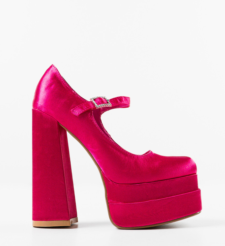 Appro Pantofi Dama Fuchsia cu Toc Elegant - imagine 5
