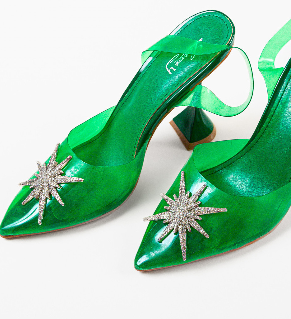 Pantofi Sheppard Verzi cu Toc Elegant - imagine 6