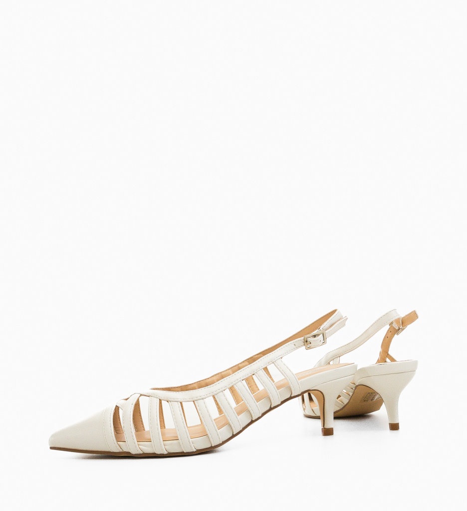 Pantofi Dama Glass Albi Eleganți - imagine 5