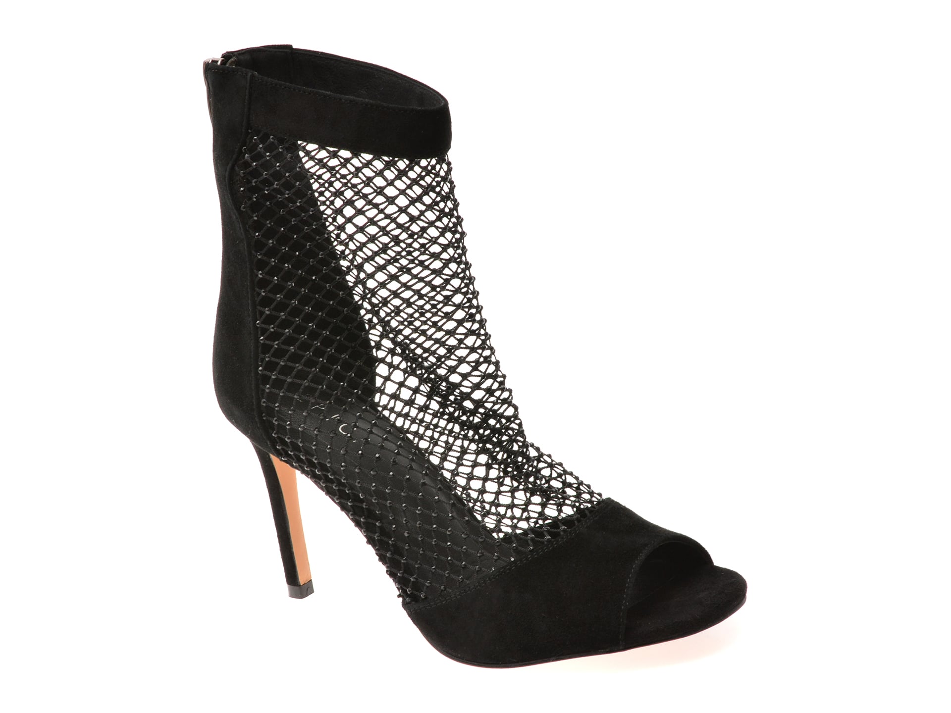 Sandale Epica negre din piele intoarsa | Eleganta pura