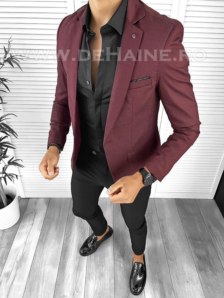 Sacou Barbati Grena Slim Fit - Office & Eveniment