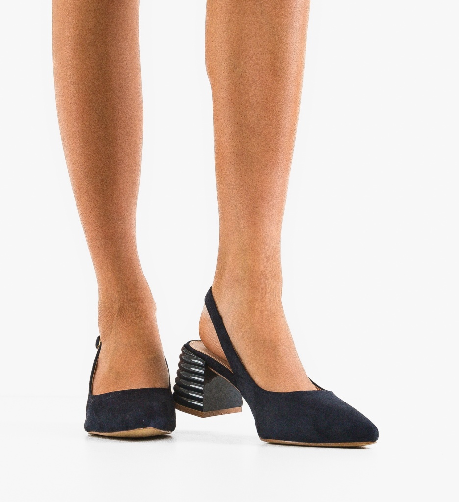 Pantofi Dama Westley Bleumarin cu Toc Eleganți