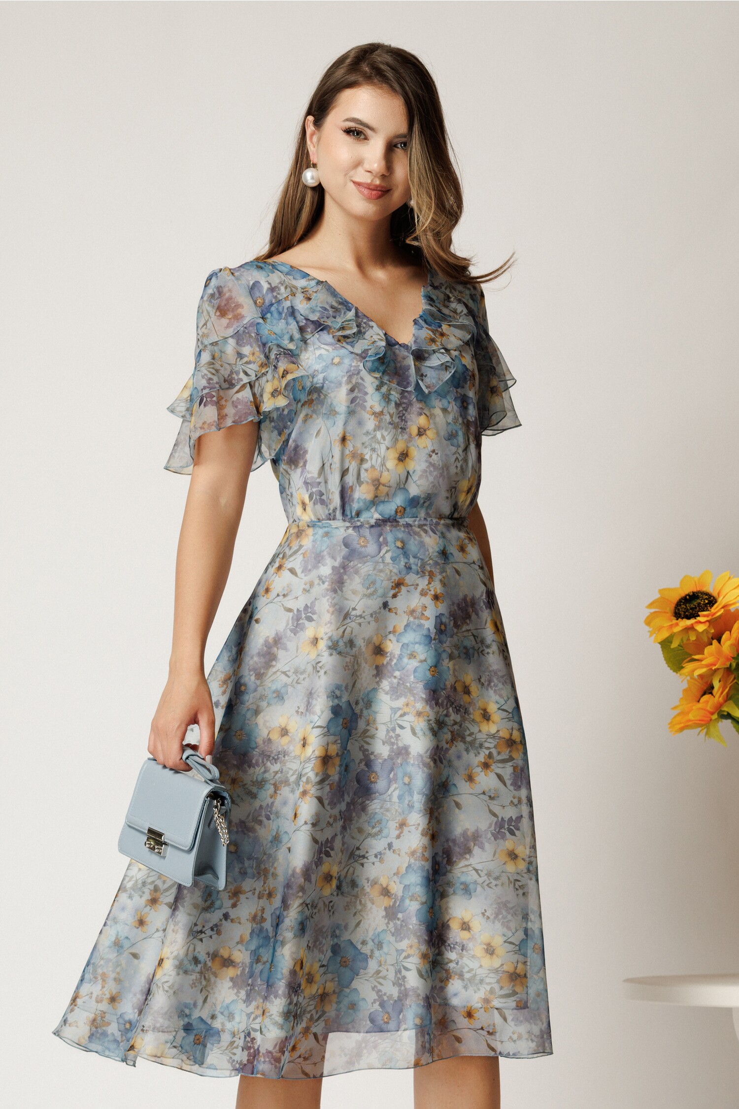 Rochie Midi Bleu Cununie Civilă