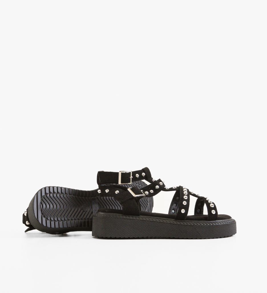 Sandale Dama Bergamo Negre Elegante - imagine 3
