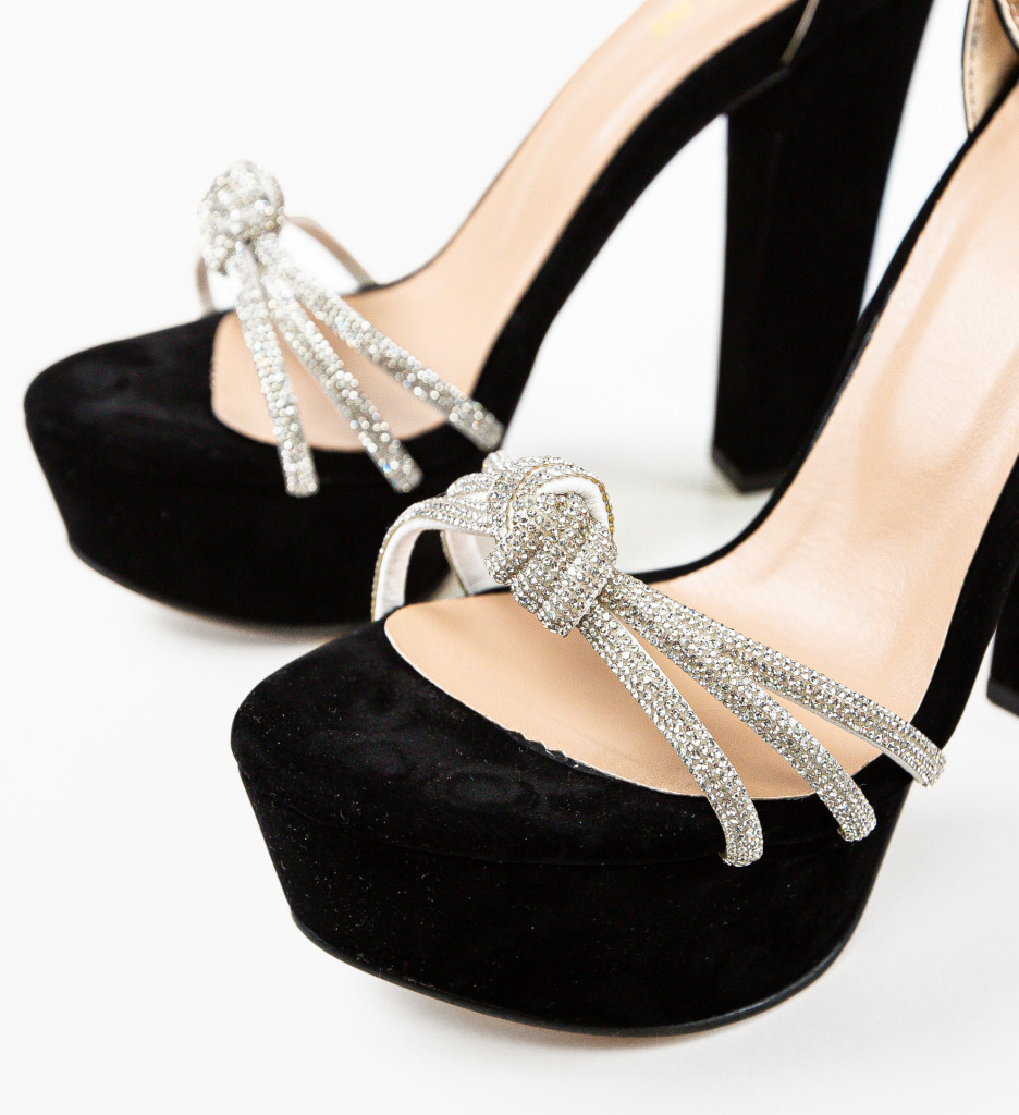 Sandale Delya Negre cu Toc Elegant - imagine 11