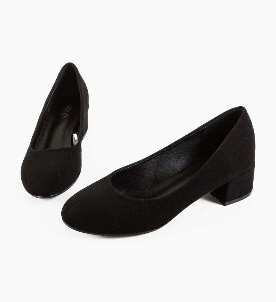 Pantofi Nora Negri Eleganți cu Toc - imagine 5