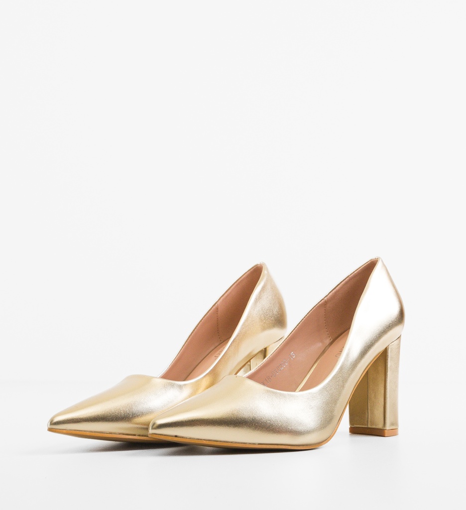 Pantofi cu toc Athena Aurii - Eleganță Premium - imagine 2