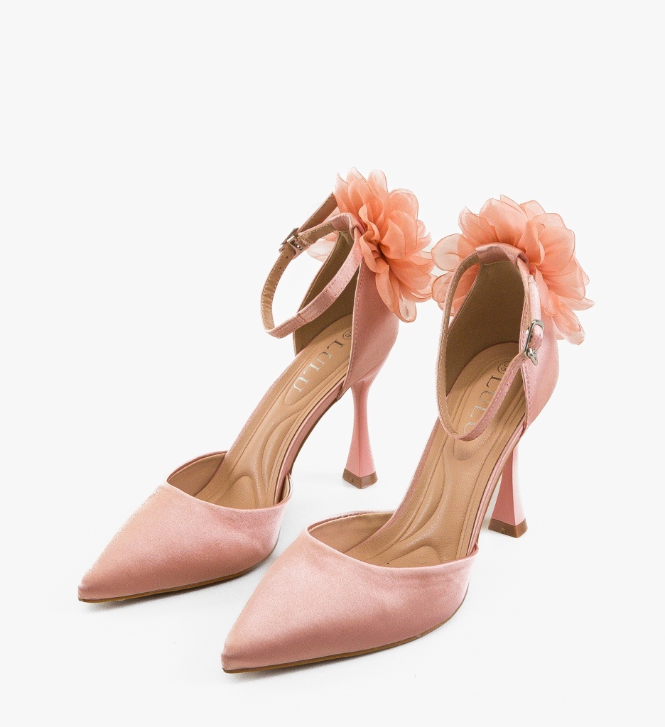 Pantofi Toc Lale Roz Depurtat - Stil Feminin - imagine 2