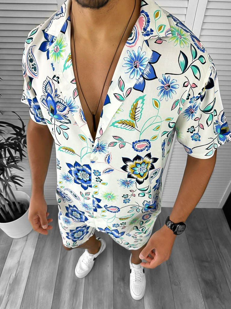 Compleu Vara Barbati cu Imprimeu Slim Fit