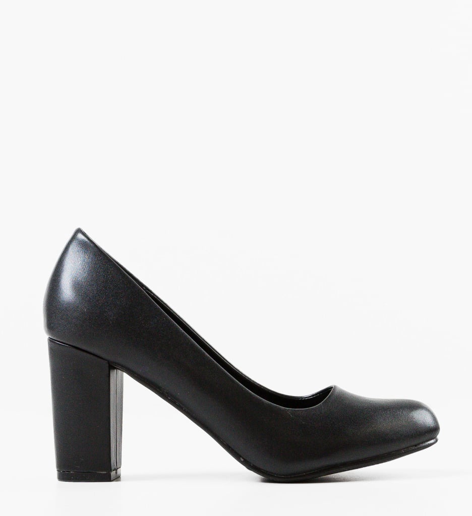 Pantofi Ursen Negri cu Toc Eleganți - imagine 5