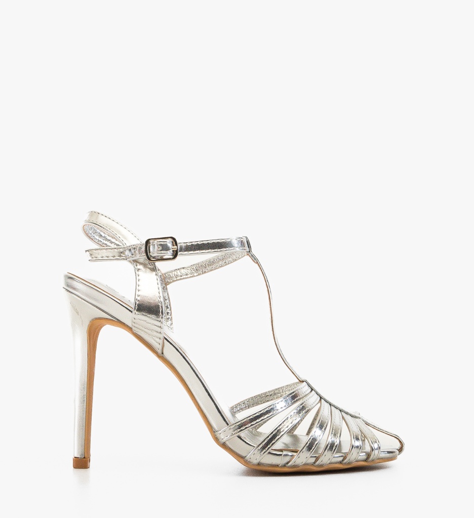 Sandale Toc Bronte Argintii | Stil Refinat - imagine 5