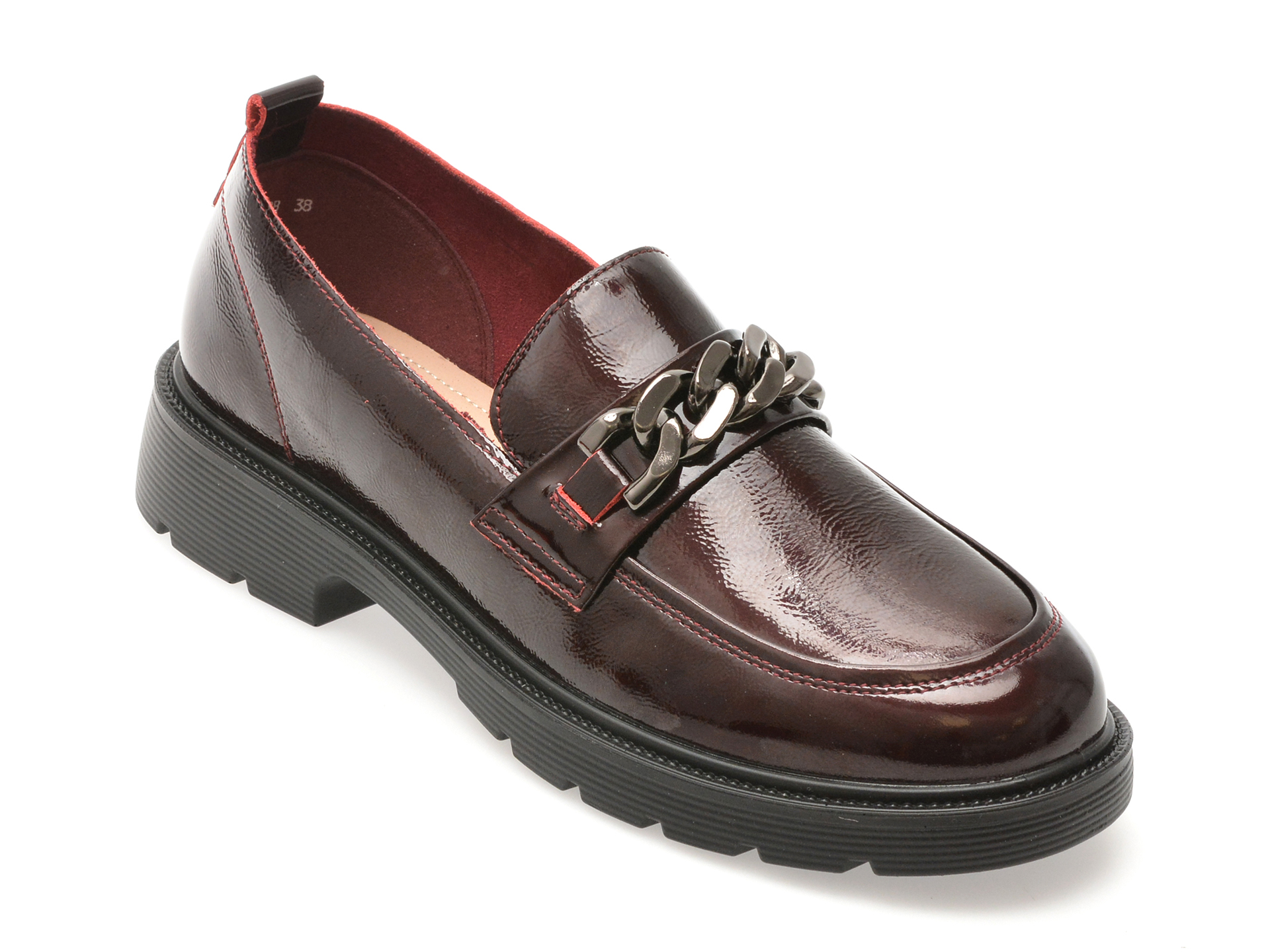 Mocasini GRYXX visinii din piele lacuită