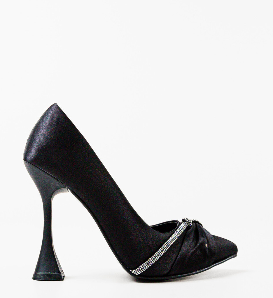 Pantofi Finko Negri Eleganți cu Toc - imagine 2