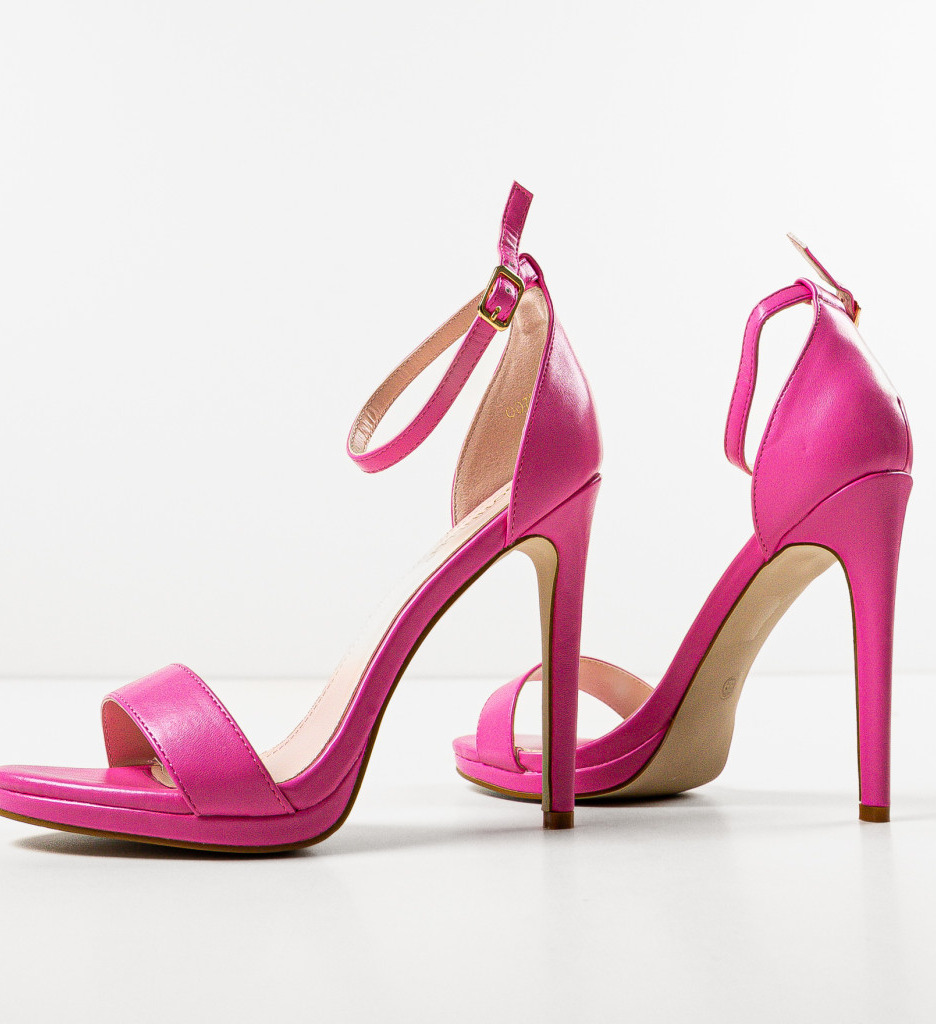 Sandale cu Toc Akou Roz | Eleganță Refined - imagine 7