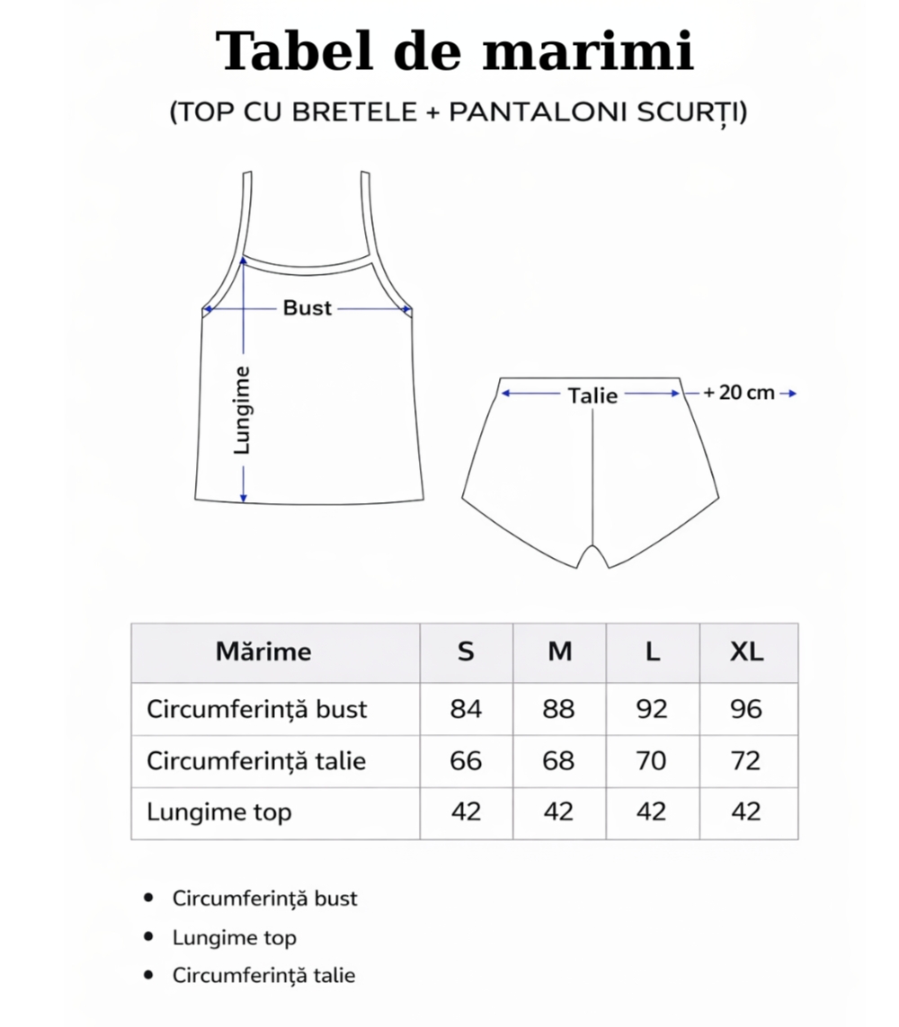 Set Pijama Dama 2 Piese Delis Albastru Satin - imagine 7