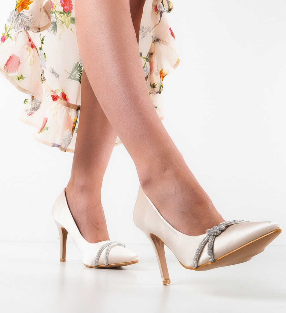 Pantofi Dama Auzo Bej Eleganți cu Toc