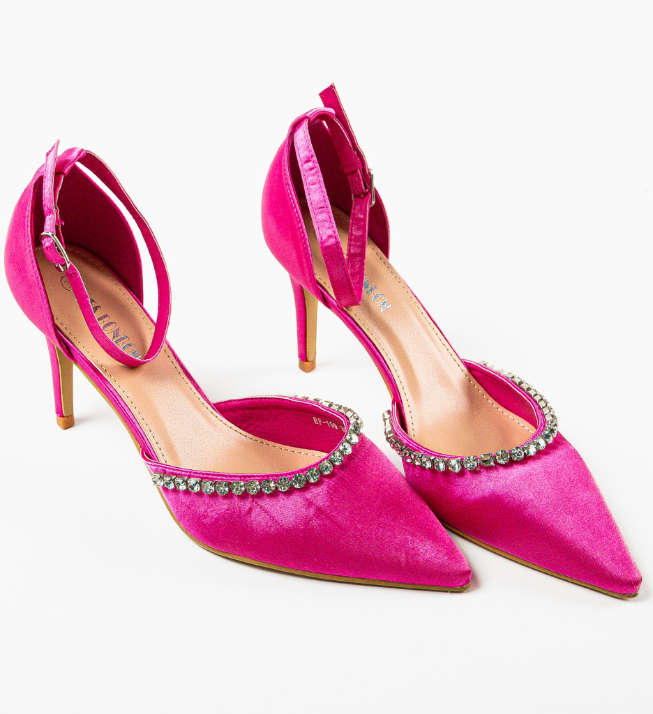 Pantofi Dama Aine Fuchsia cu Toc Eleganți - imagine 8