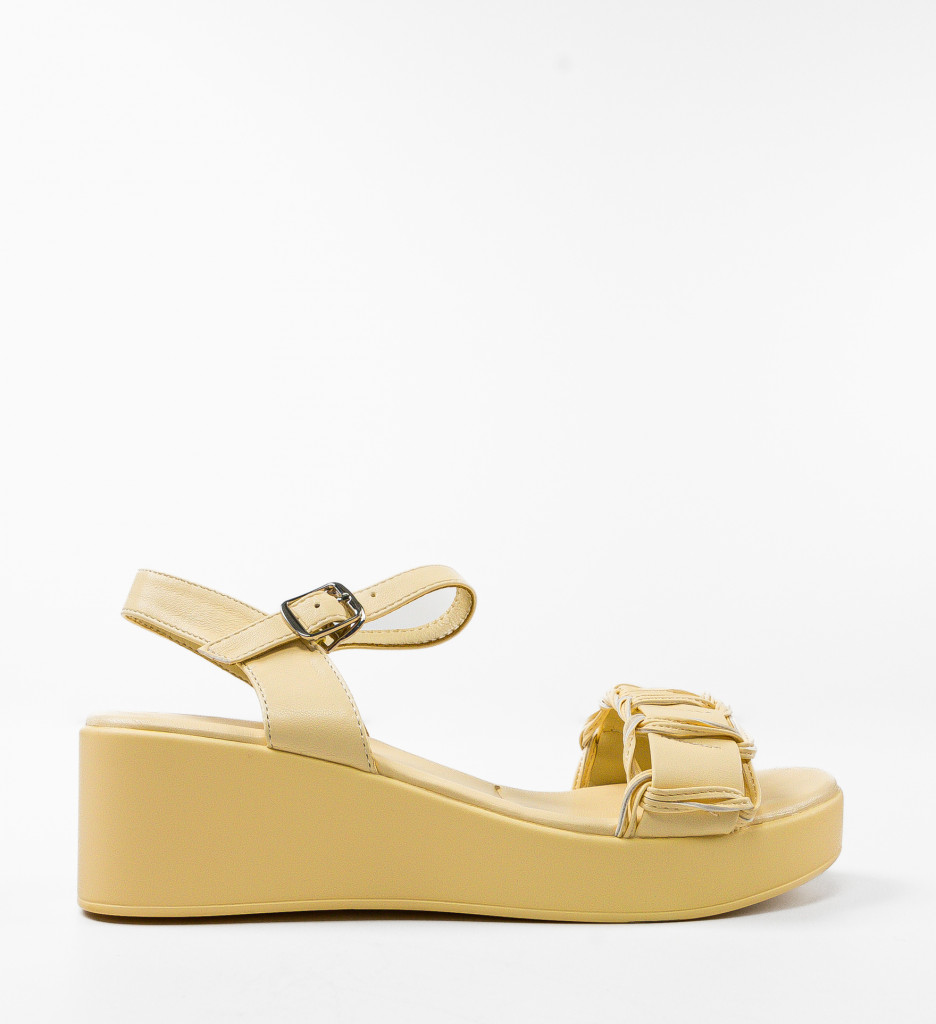 Sandale Dama Galbene Confortabile - imagine 5