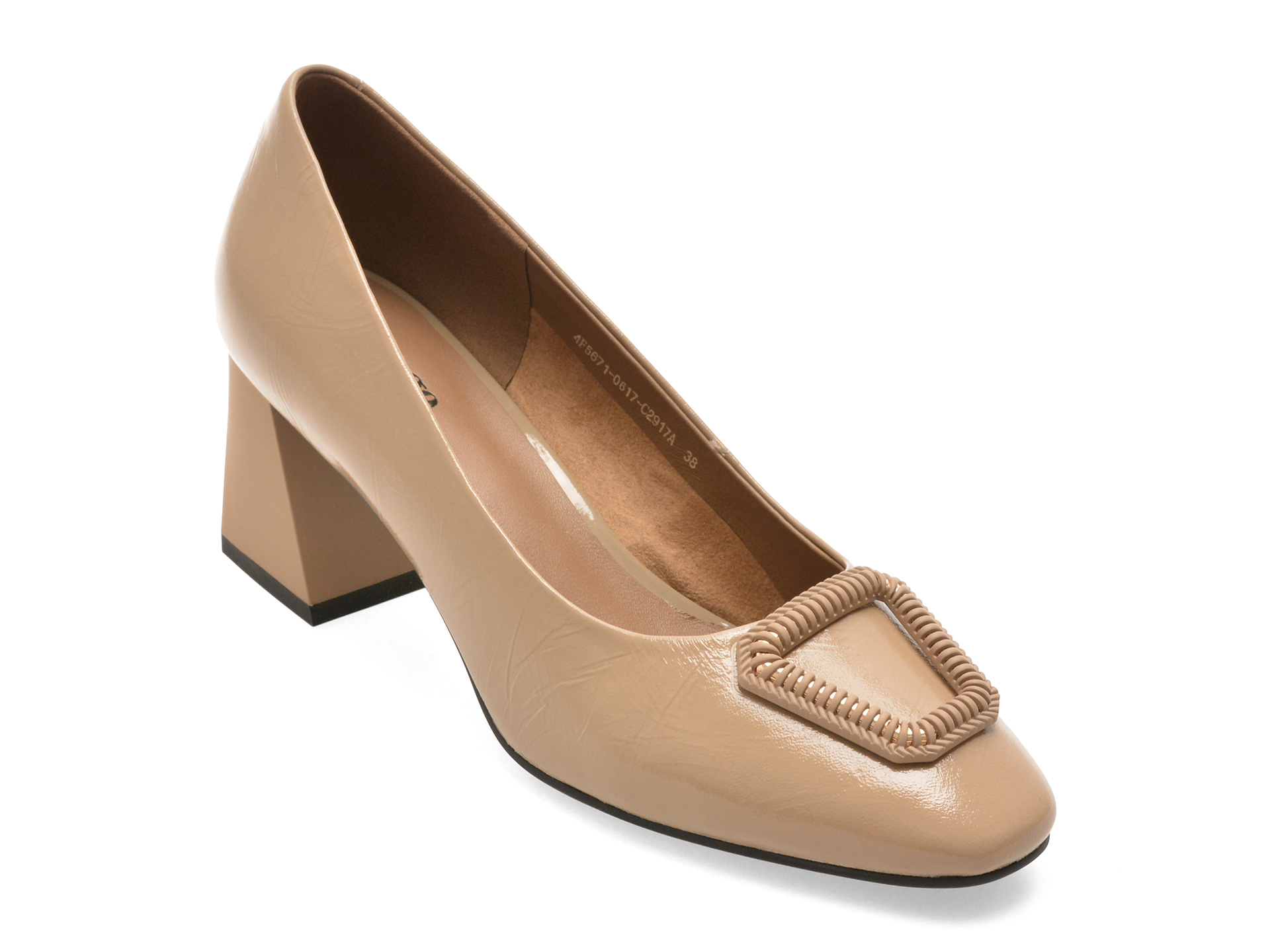 Pantofi Eleganți IMAGE Bej Piele Lacuită