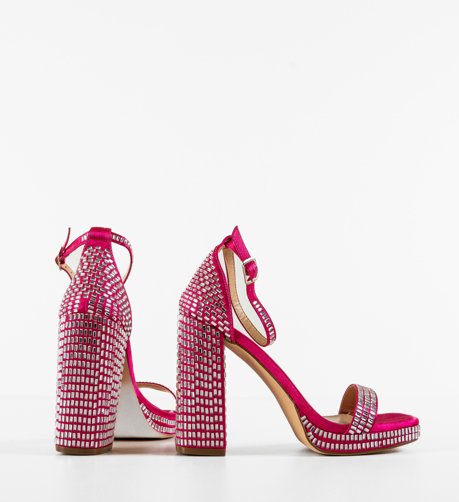Sandale Breda Fuchsia cu Toc Elegante - imagine 6