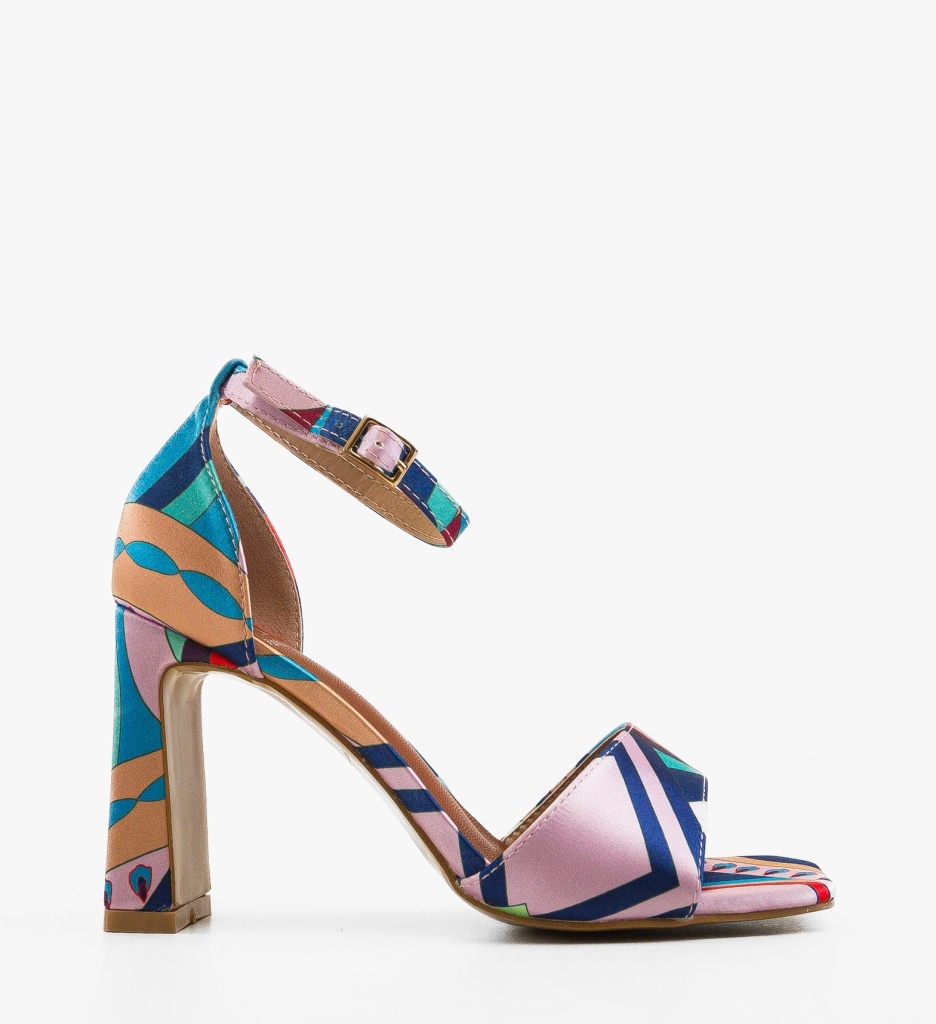 Sandale Dama Gesty Roz Elegante cu Toc - imagine 6