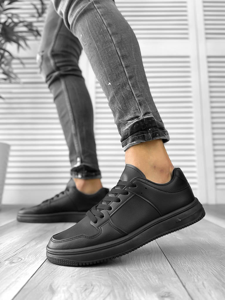 Adidași Casual Bărbați Negri Piele Ecologică