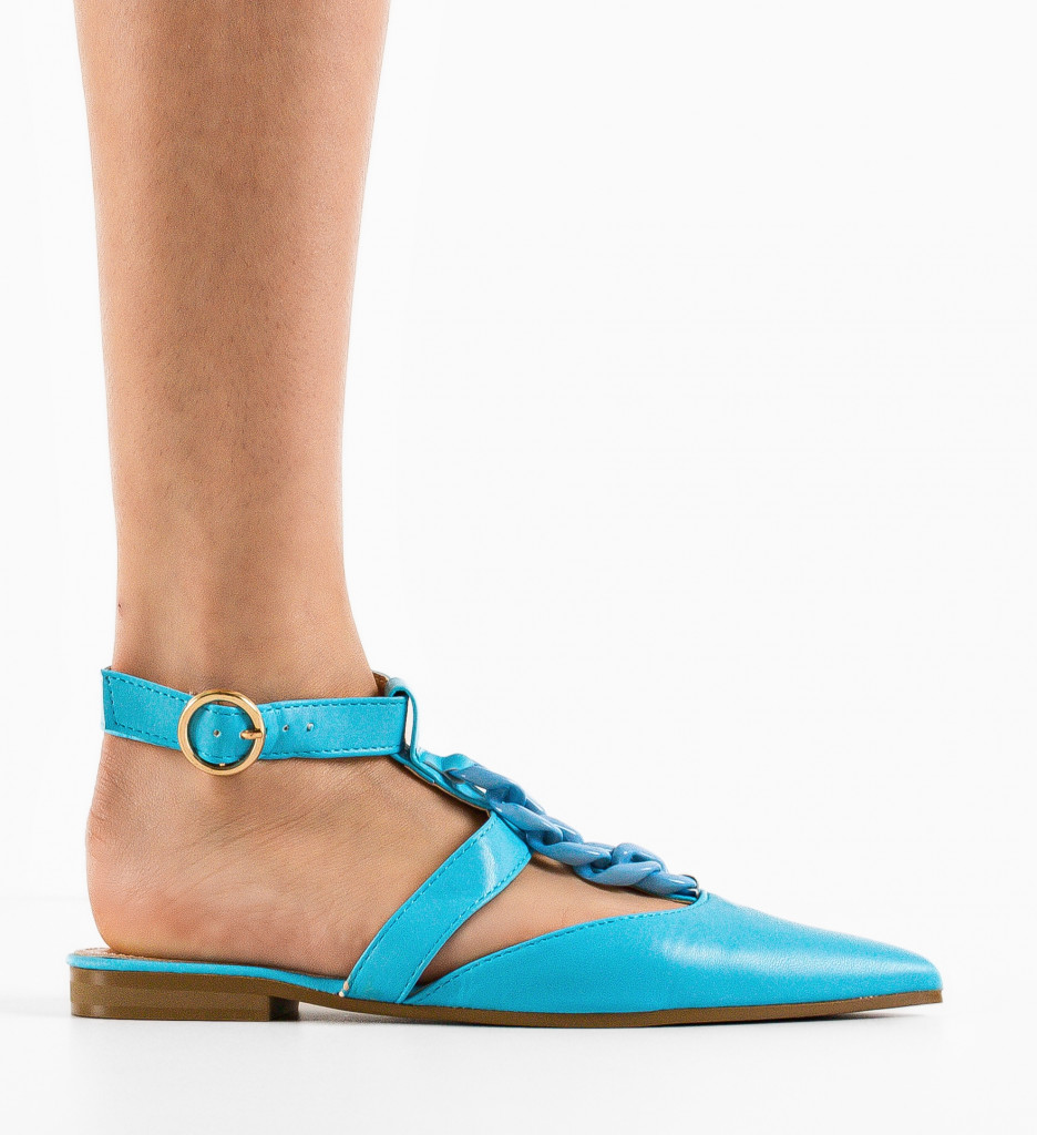 Balerini Albastri Dama Confort Casual - imagine 4
