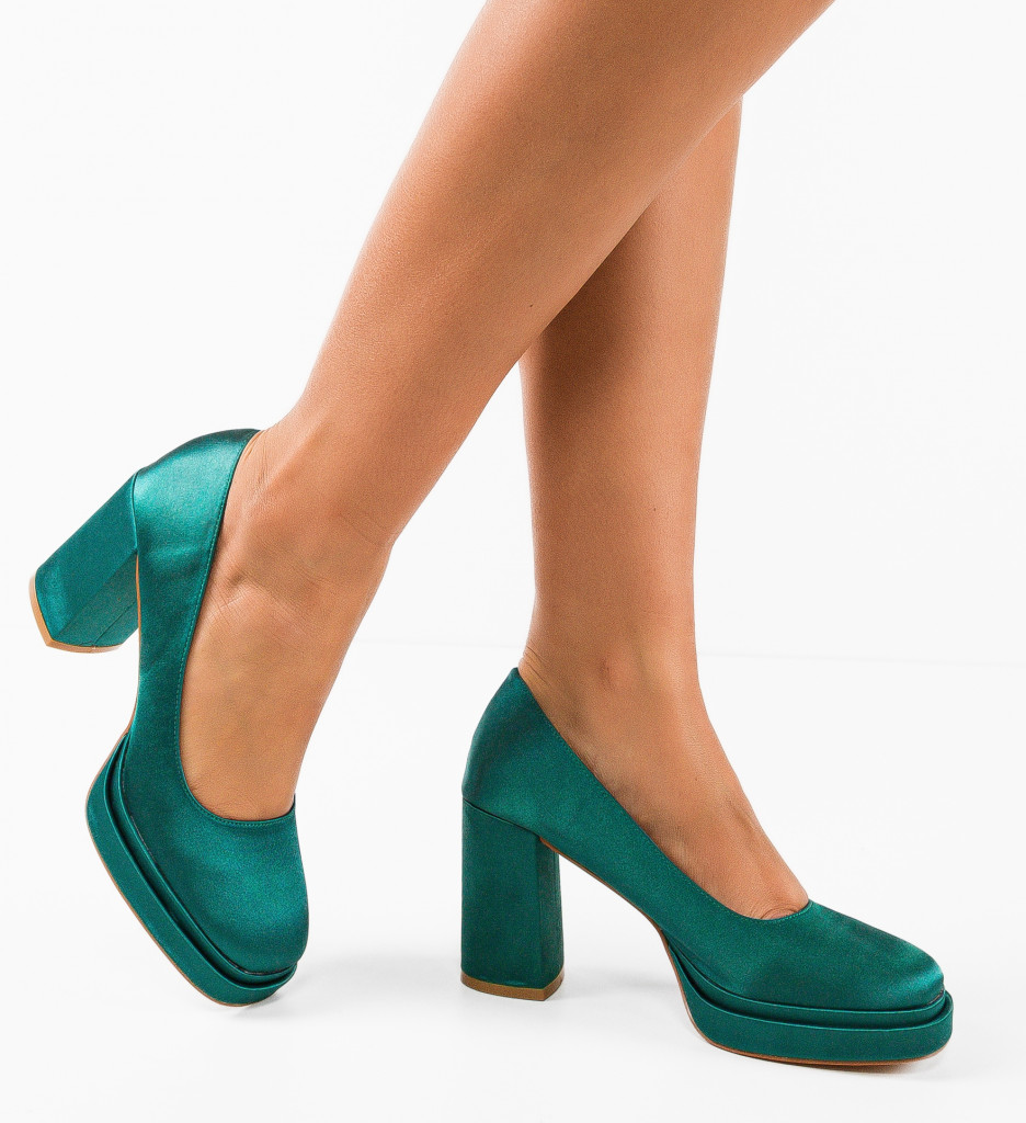 Pantofi Toc Eleganți Verde - Stil și Confort - imagine 2