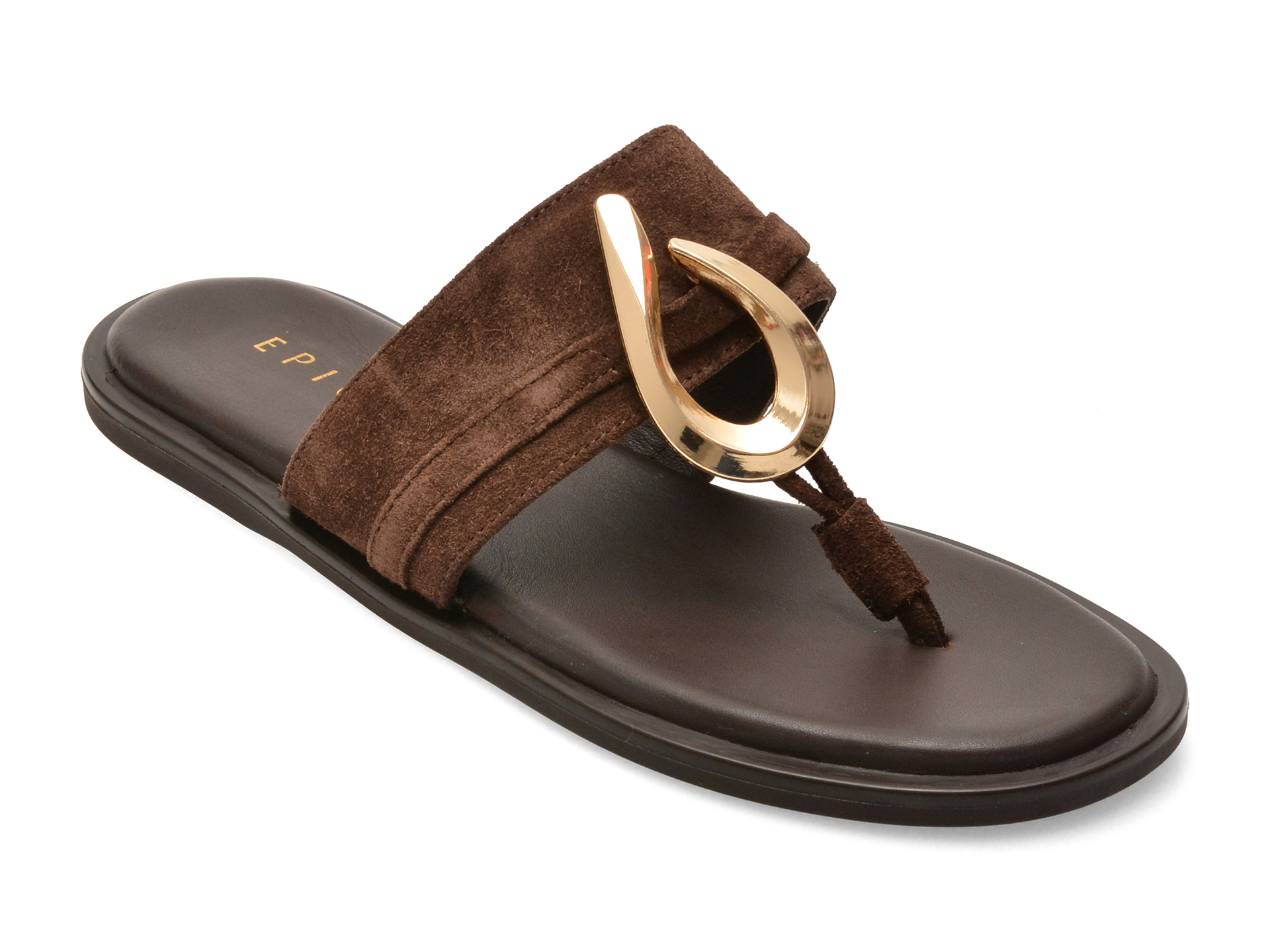 Papuci Epica Maro Piele Întoarsă Confort Slip-On