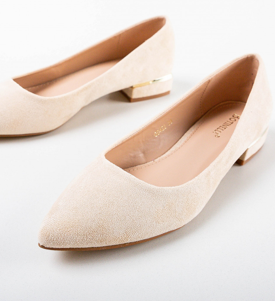 Pantofi dama Bej cu toc elegant și confortabil - imagine 6