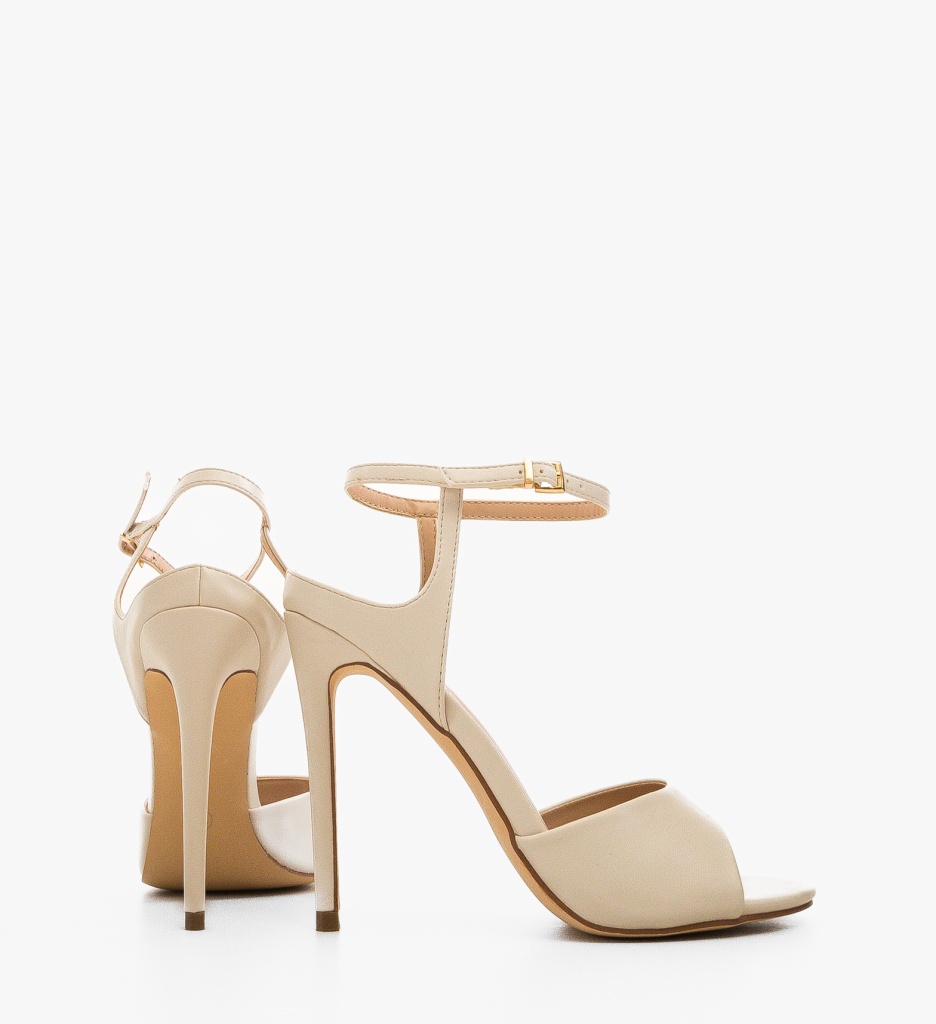 Sandale Dama Bej cu Toc Elegante - imagine 5