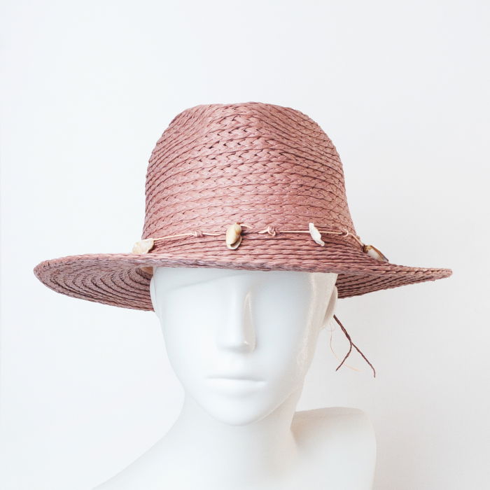 Palarie Paie Shopika | Eleganță Roz Prăfuit