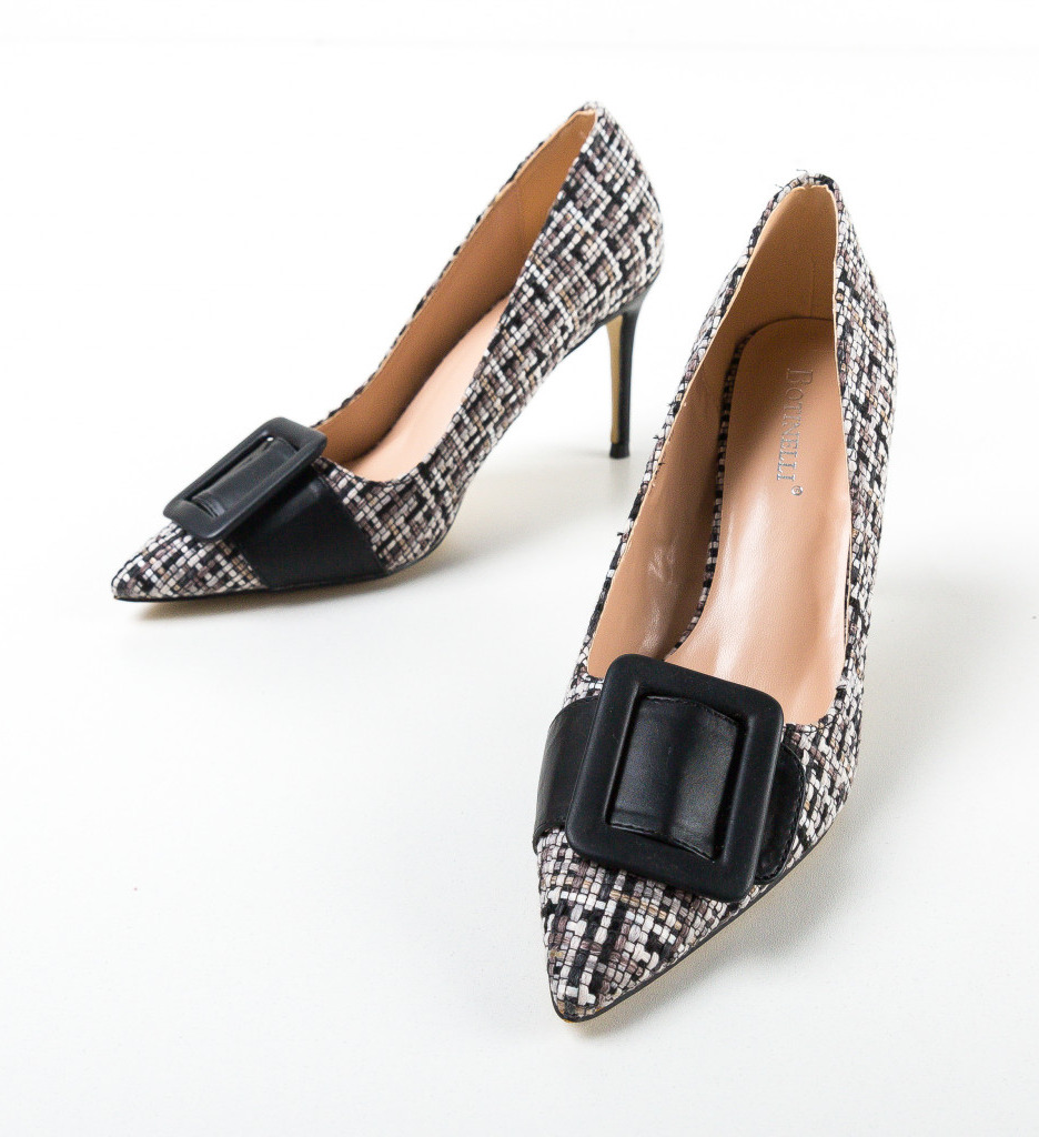 Pantofi Katara Negri Eleganți cu Toc Înalt - imagine 6
