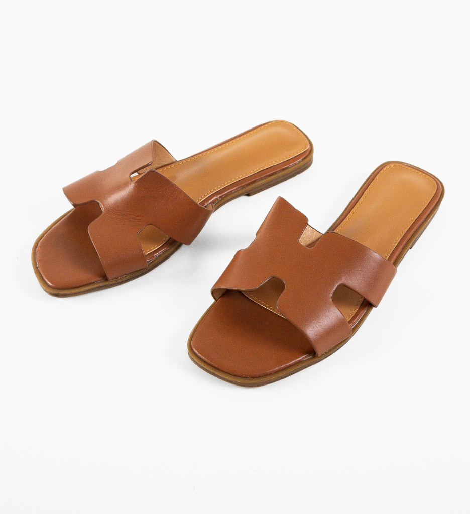 Papuci Dama Doku Camel - Confort & Stil - imagine 6