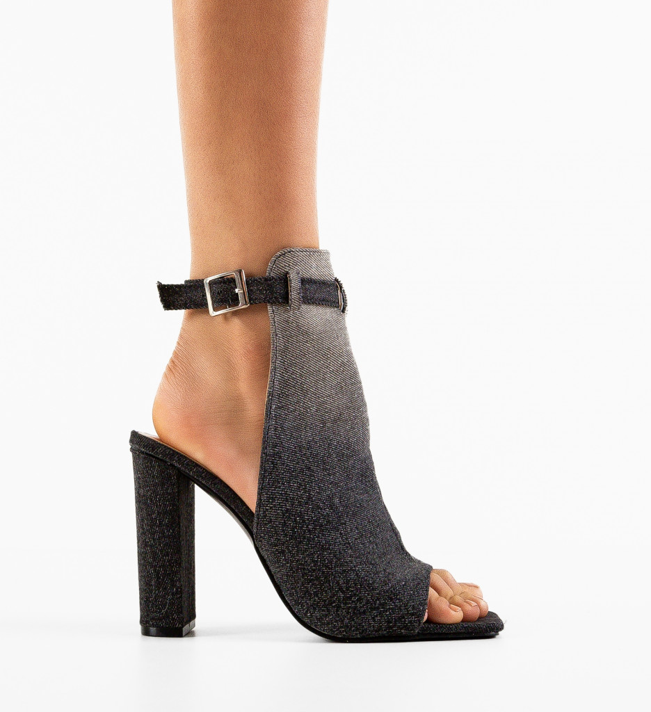 Sandale cu Toc Cheeta Negre | Eleganță Urbană - imagine 4