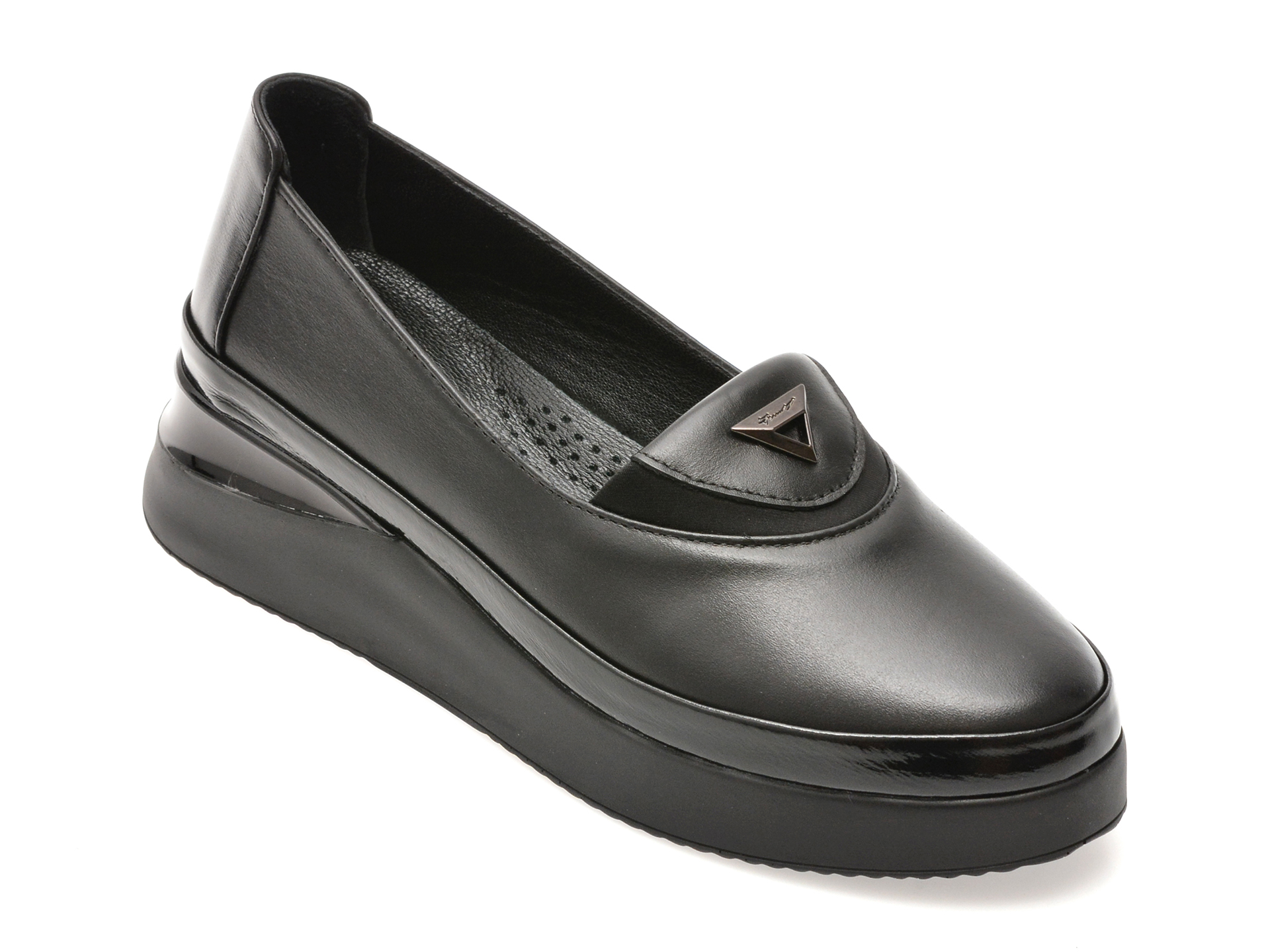 Pantofi IMAGE negri din piele naturală