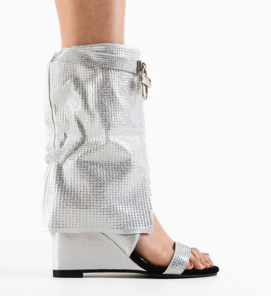 Platforme Dama Hemdal Argintii - Stil si Confort - imagine 4