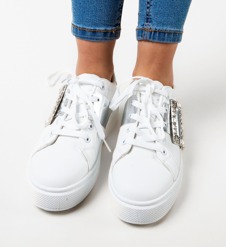 Sneakers Dama Harper Albi - Confort și Stil - imagine 3