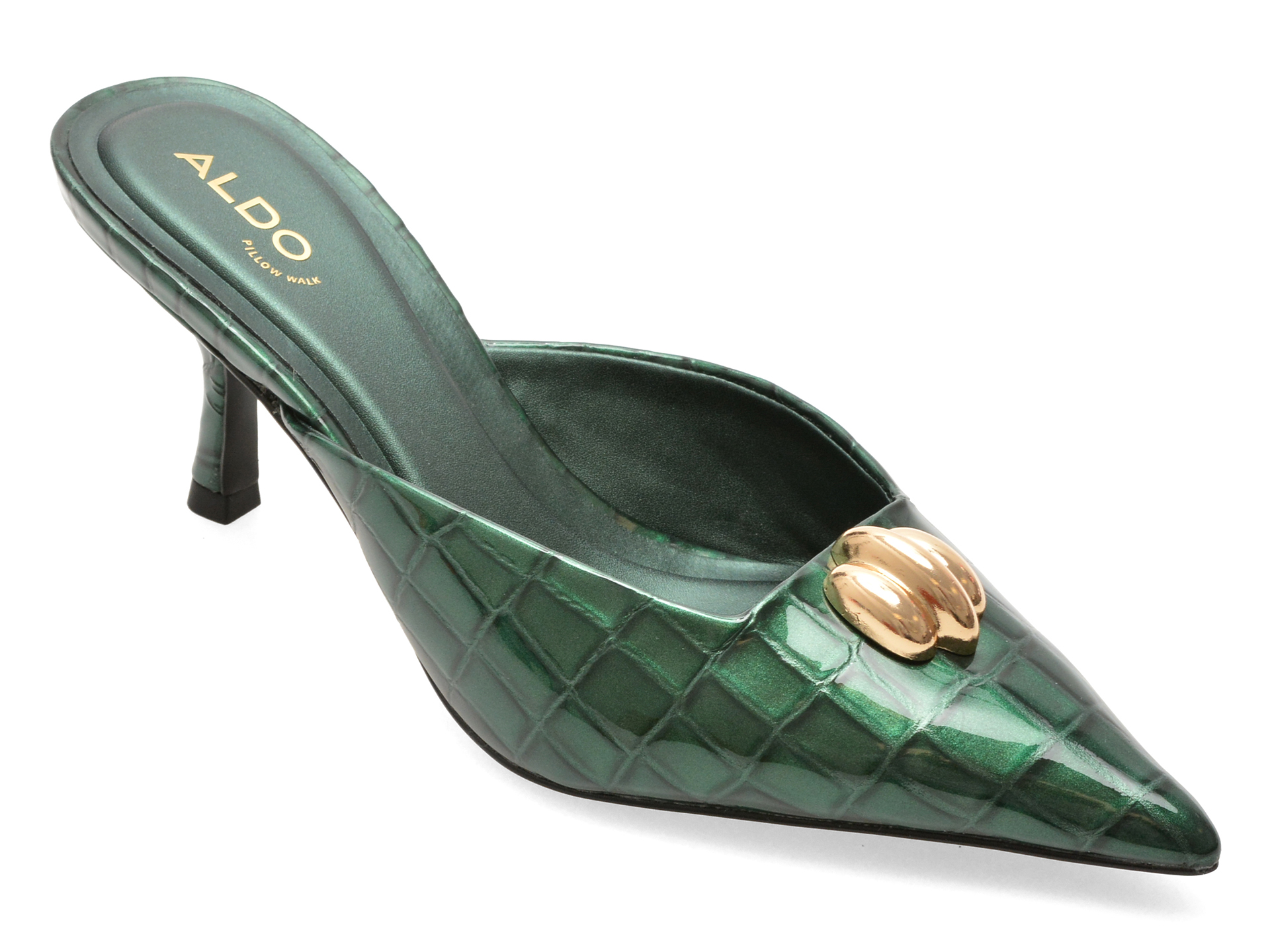 Papuci ALDO CARSYNN Piele Croco Verde | Eleganță