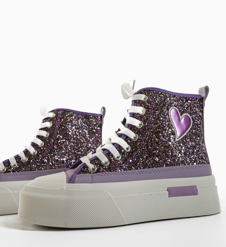 Sneakers Dama Cuore Mov | Stil și Confort - imagine 6