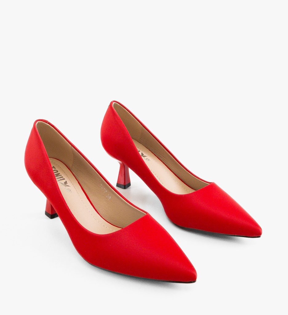 Pantofi cu toc Fyra rosii eleganți - imagine 2