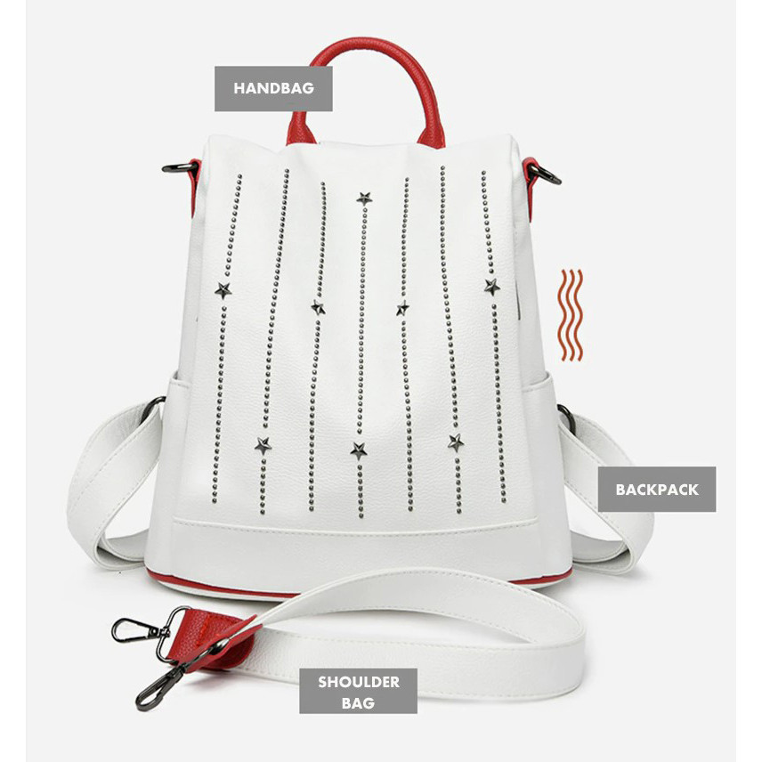 Rucsac Dama Pfy Lea Antifurt, 2-in-1 Alb - imagine 4