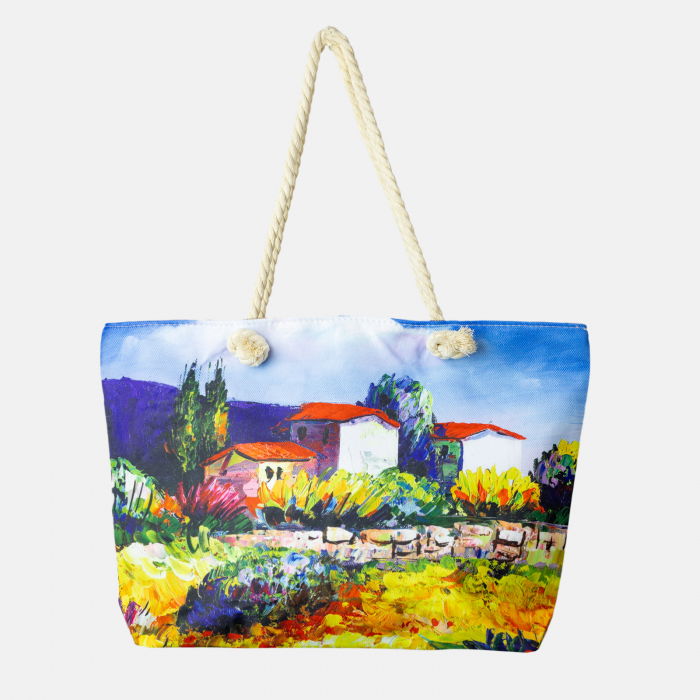 Geantă Plajă Shopika | Design Artistic Casute