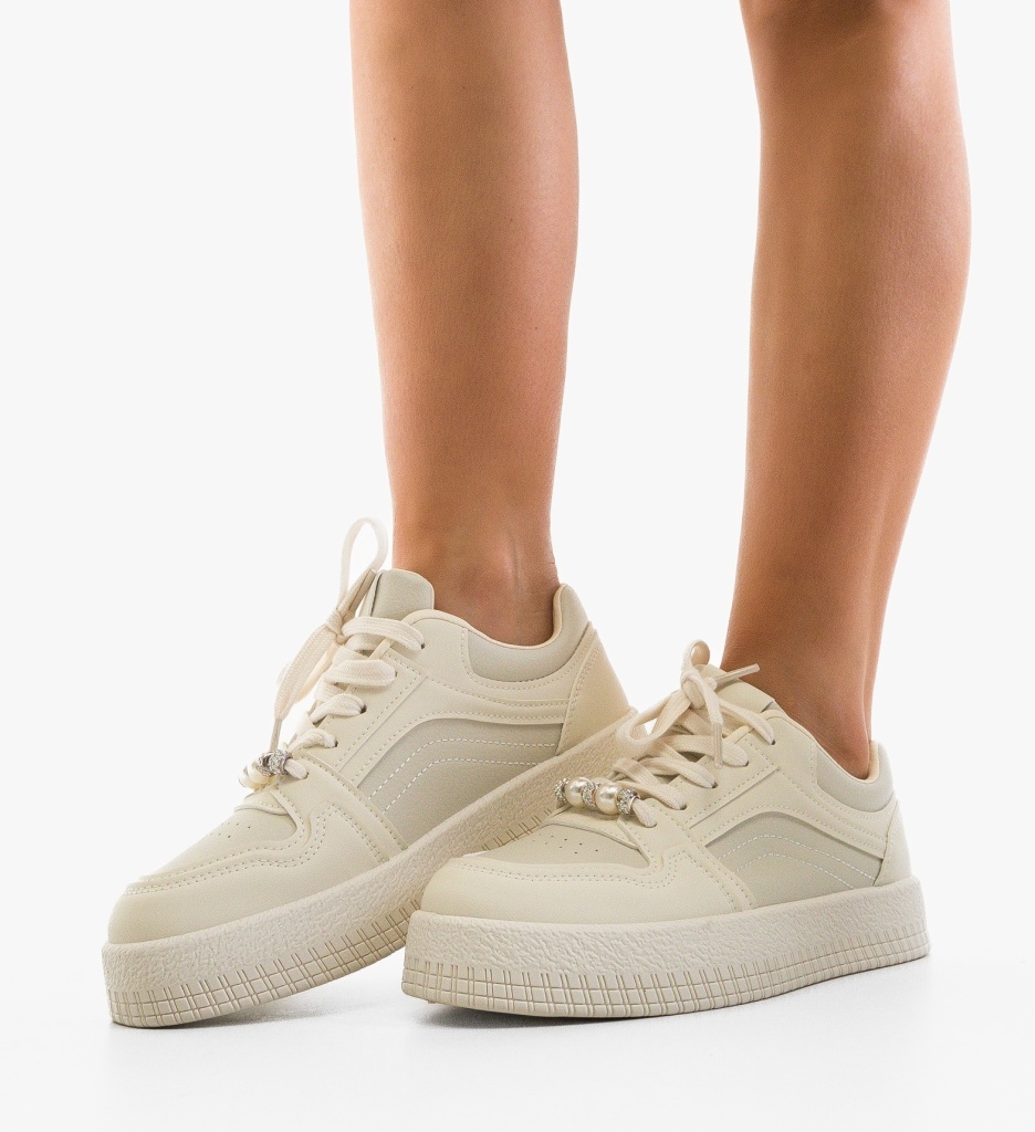 Sneakers Dama Tuly Bej - Confort și Stil Urban - imagine 5