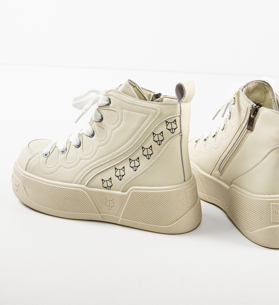 Sneakers Dama Piret Bej | Confort și Stil - imagine 6