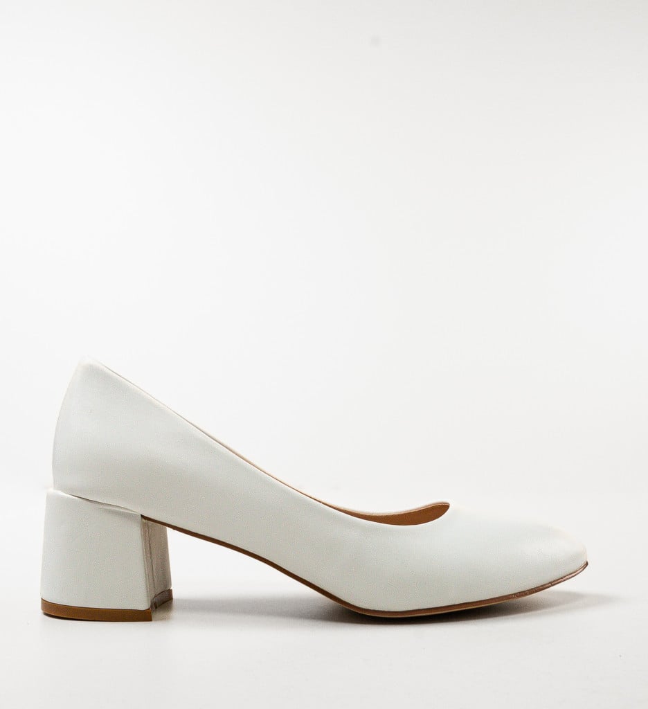 Pantofi Bubay Albi cu Toc - Eleganță și Stil - imagine 4