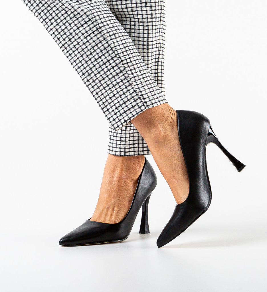 Pantofi cu Toc Pakun Negri – Eleganță Asigurată - imagine 4